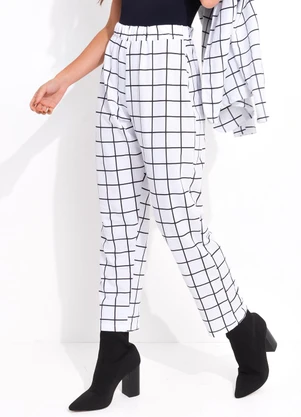Bimini - Calça Xadrez Grid em Moletinho - BIMINI