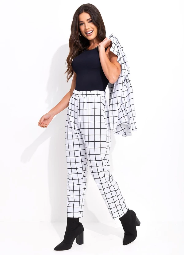 Bimini - Calça Xadrez Grid em Moletinho 3