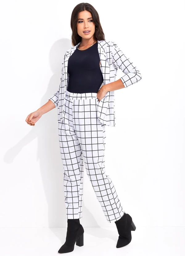 Bimini - Calça Xadrez Grid em Moletinho 4