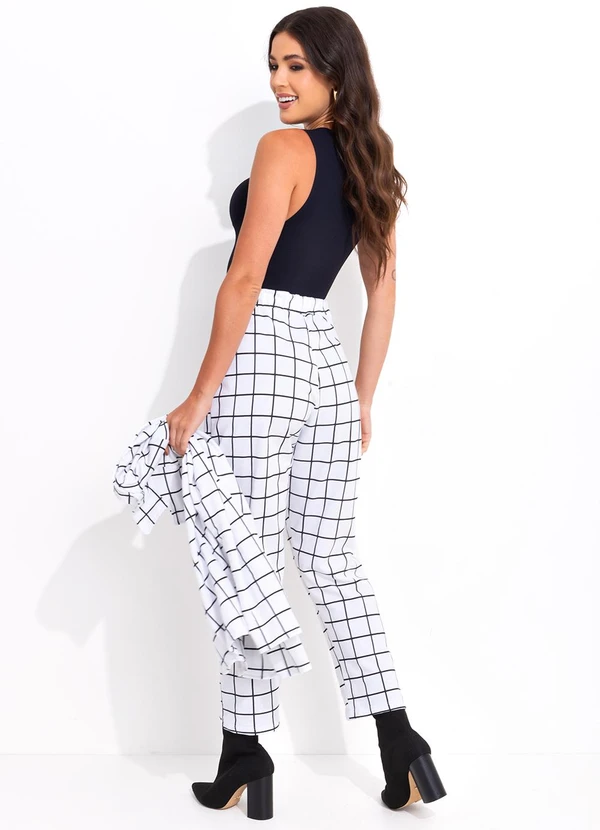 Bimini - Calça Xadrez Grid em Moletinho 5