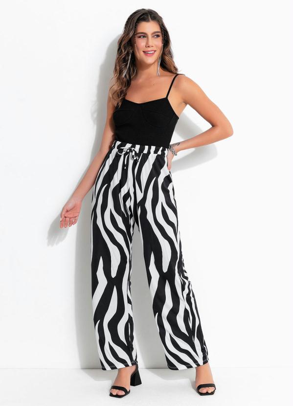 Moda Pop - Calça Zebra com Elástico e Amarração 4