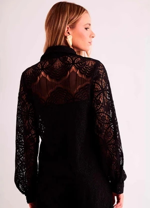 Sofie - Camisa de Manga Longa Urban Frame em Plano Renda  - SOFIE