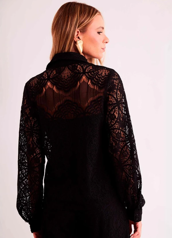CAMISA DE MANGA LONGA URBAN FRAME EM PLANO RENDA - SOFIE
