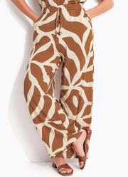 Cal�a Abstrata Marrom em Malha de Viscose