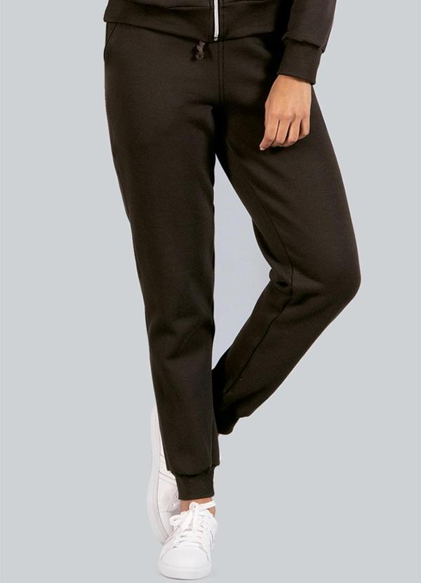 Soft Bonni - Calça Adulto Feminino Moletom com Punho Marrom