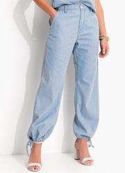 Calça Jogger Azul Claro em Jeans Leve Calça Jogger Azul Claro em Jeans Leve