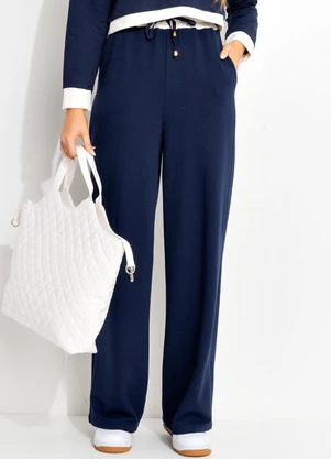 Quintess - Calça Azul Escuro em Moletom - QUINTESS