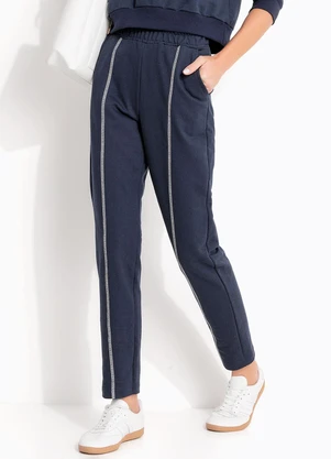 Quintess - Calça Azul Marinho em Moletom - QUINTESS