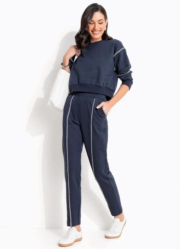 Quintess - Calça Azul Marinho em Moletom 3