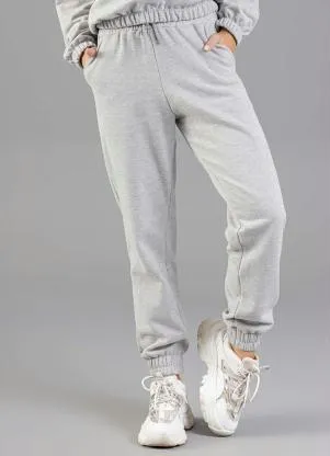 Just Basic - Calça Básica em Moletom Cinza - JUST BASIC