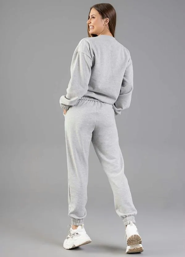 Just Basic - Calça Básica em Moletom Cinza 4