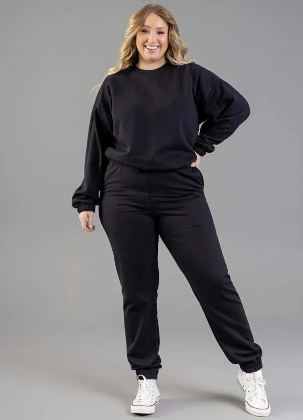 Just Basic - Calça Básica em Moletom Preto 3