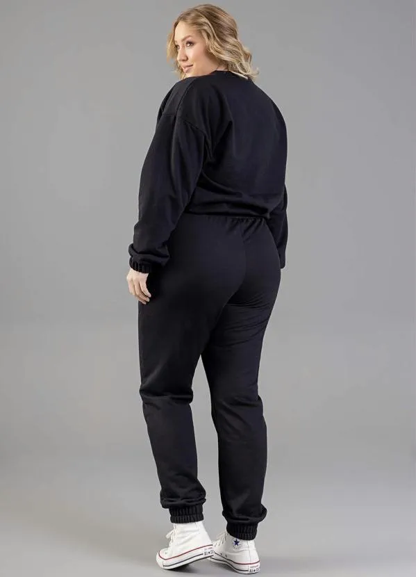 Just Basic - Calça Básica em Moletom Preto 4
