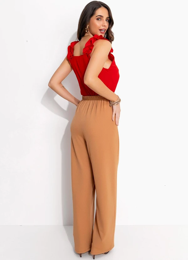 Quintess - Calça Bege em Malha Crepe 7