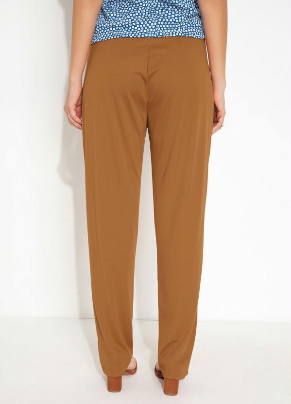 Moda Pop - Calça Caramelo com Bolsos e Pregas 2