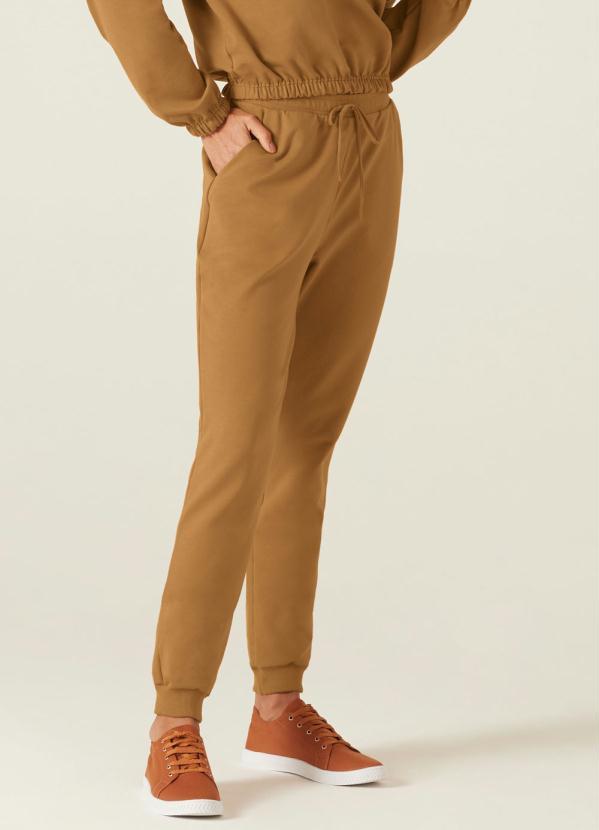 Calça Caramelo Jogging em Moletom Feminino Malwee