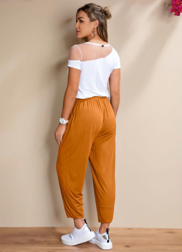 Quintess - Calça Caramelo Soltinha com Pregas 6