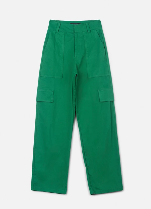 Authoria - Calça Cargo de Alfaiataria Verde Verde 1