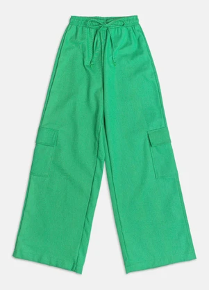 Authoria - Calça Cargo de Linho  Verde - AUTHORIA