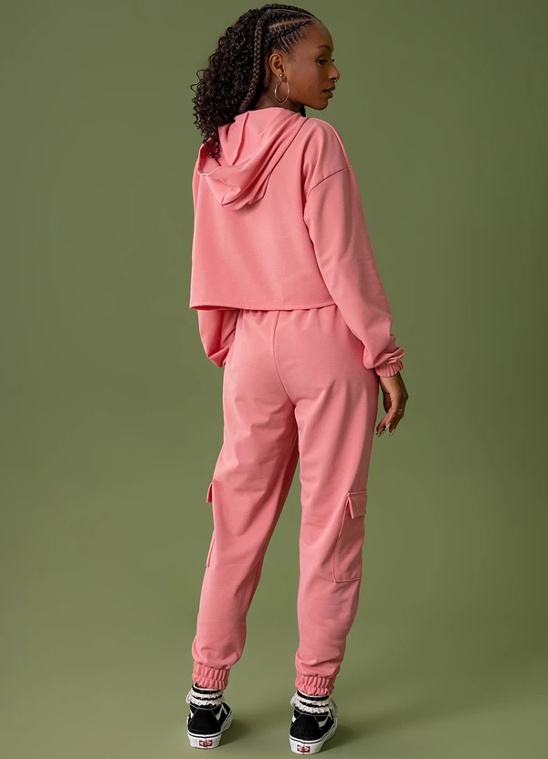 The Philippines - Calça Cargo Moletom Feminina Rosa 4