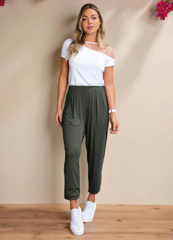 Quintess - Calça Chumbo Soltinha com Pregas 5