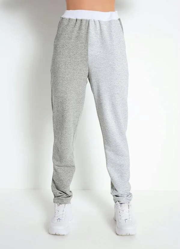 Moda Pop - Calça Cinza com Bolsos Funcionais