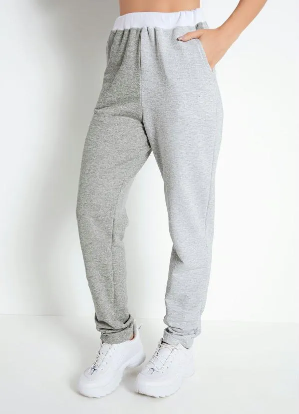 Moda Pop - Calça Cinza com Bolsos Funcionais 2