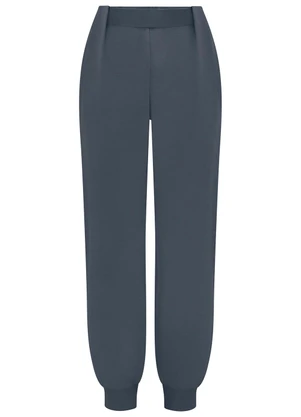 Lunender - Calça com Barras Ajustadas em Moletom Azul - LUNENDER