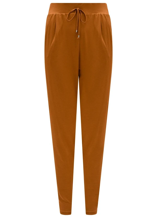 Lunender Calça com Bolsos e Cadarço em Moletom Laranja