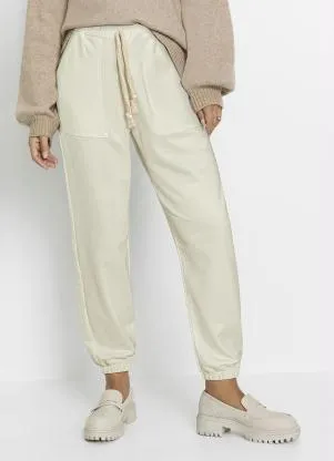 bonprix - Calça com Bolsos Off White - BONPRIX