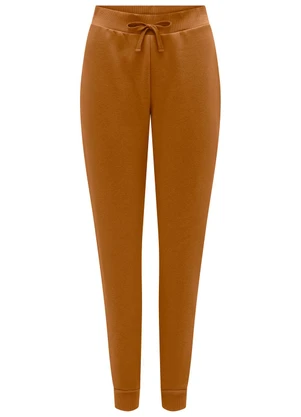 Lunender - Calça com Cadarço em Malha de Moletom Laranja - LUNENDER