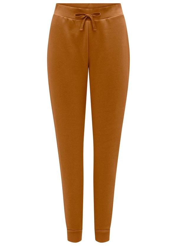 Lunender - Calça com Cadarço em Malha de Moletom Laranja