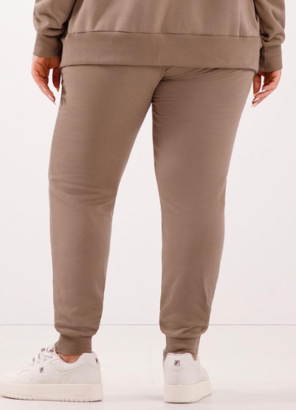 Lunender Mais Mulher - Calça com Cadarço em Moletom Felpado Marrom 2