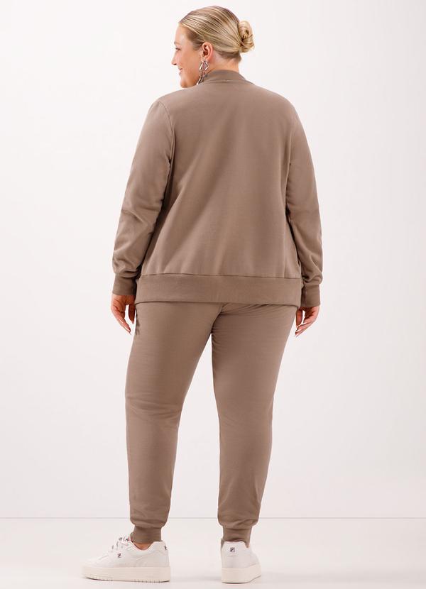 Lunender Mais Mulher - Calça com Cadarço em Moletom Felpado Marrom 4