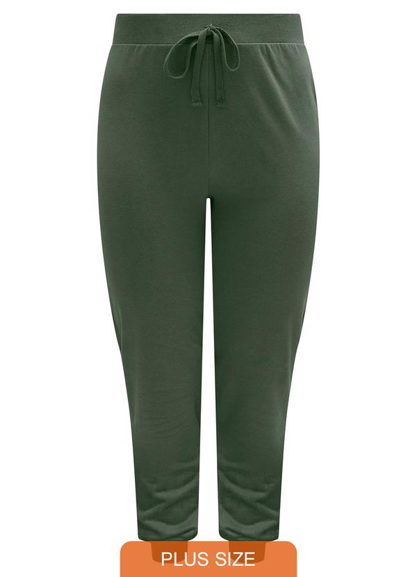 Lunender Mais Mulher - Calça com Cadarço em Moletom Felpado Verde