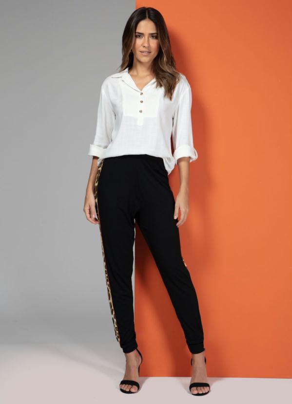 Quintess - Calça com Recortes Laterais Preta 6