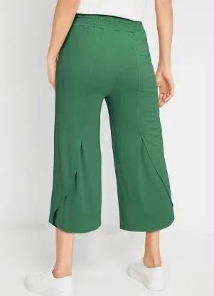 bonprix - Calça com Transpasse Verde Oliva - BONPRIX