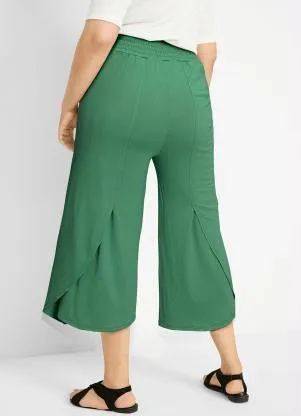 bonprix - Calça com Transpasse Verde Oliva - BONPRIX