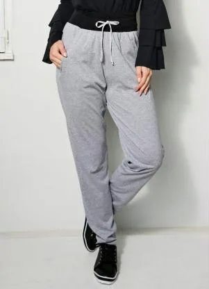 Moda Pop - Calça Comfort Cintura Alta Mescla com Bolsos - MODA POP