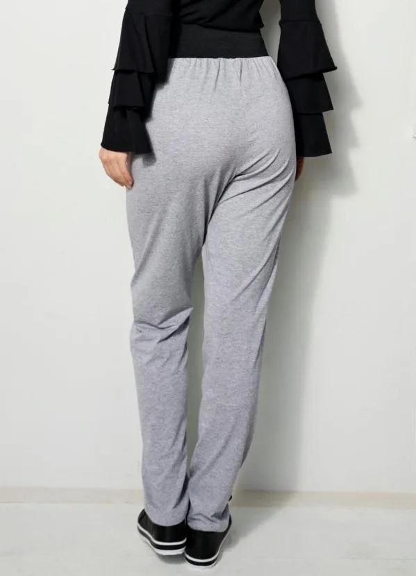 Moda Pop - Calça Comfort Cintura Alta Mescla com Bolsos 2