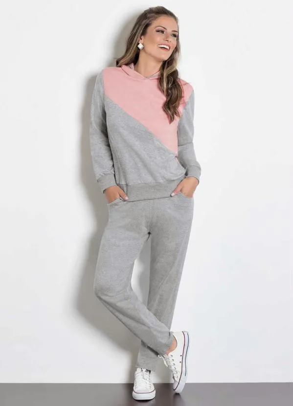 Moda Pop - Calça Comfort Cintura Alta Mescla com Bolsos 4