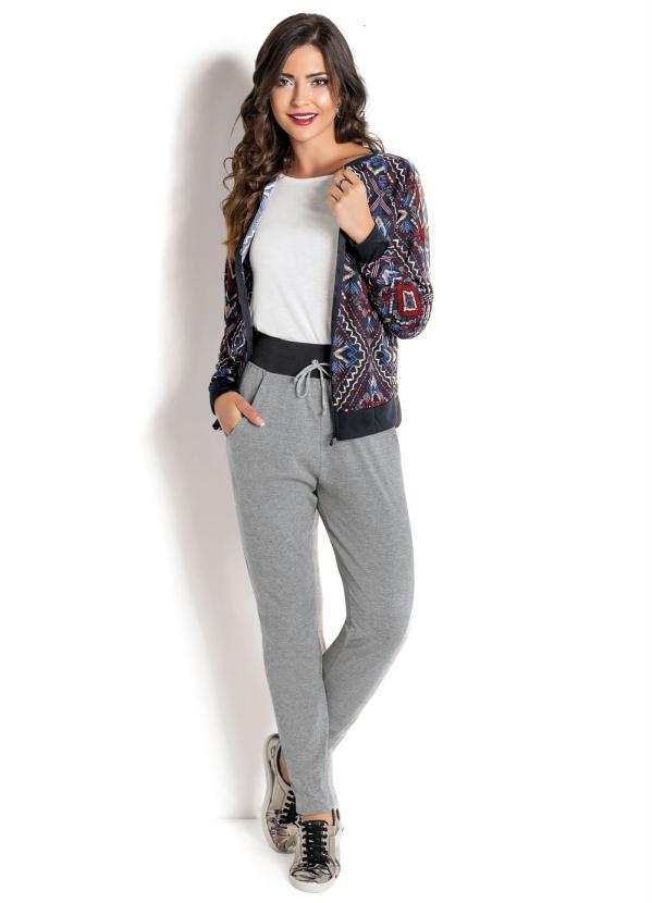 Moda Pop - Calça Comfort Cintura Alta Mescla com Bolsos 5