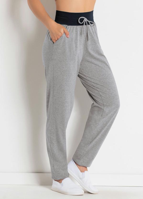 Moda Pop - Calça Comfort Cintura Alta Mescla com Bolsos 8