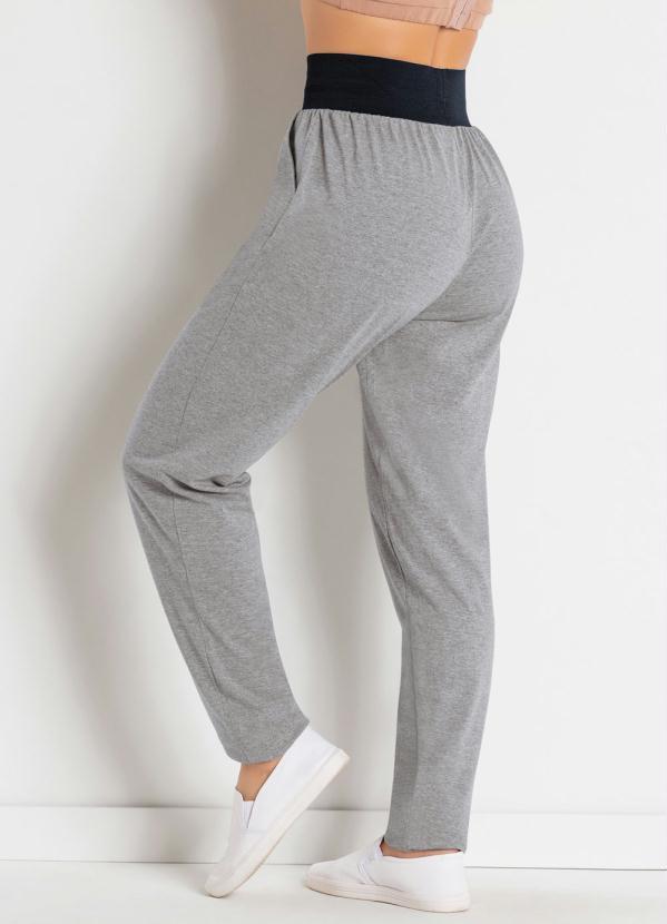 Moda Pop - Calça Comfort Cintura Alta Mescla com Bolsos 9