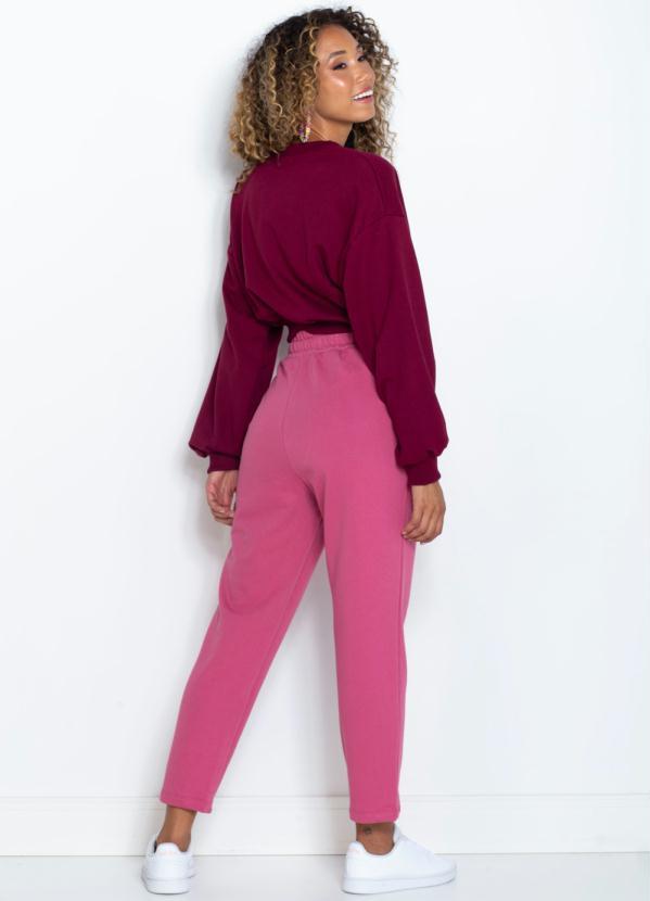 Dzarm - Calça Comfy de Moletom Rosa 4