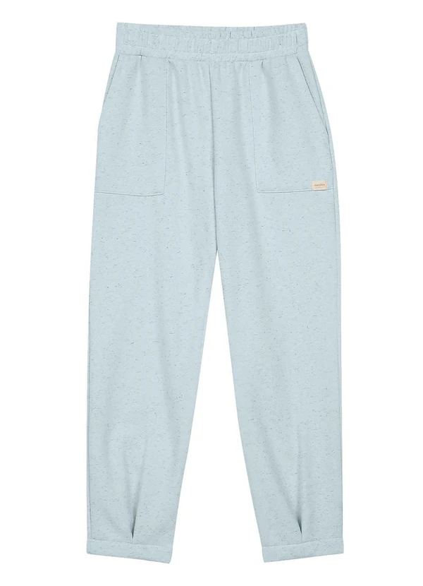 Marialícia - Calça Comfy Feminina Moletom com Linho Azul 3