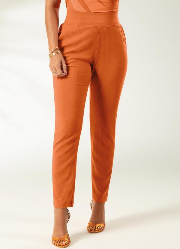 Cativa - Calça de Cintura Alta em Dinastia Laranja
