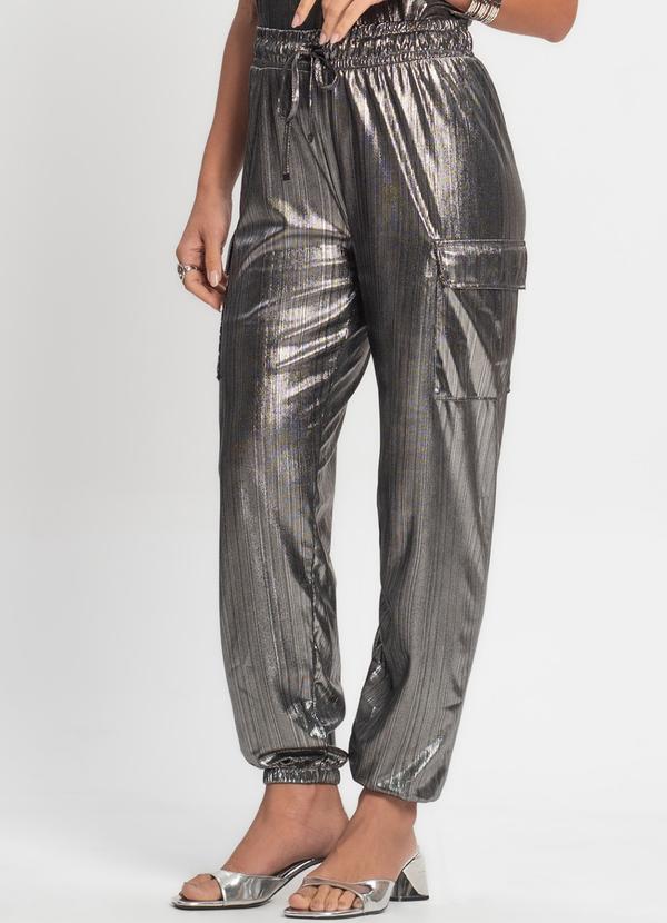 Endless - Calça de Malha Plissada Feminina Cinza