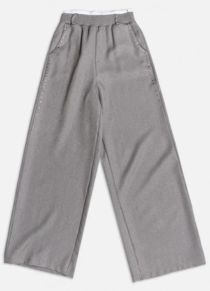 Authoria - Calça de Moletom com Cós Duplo Cinza - AUTHORIA