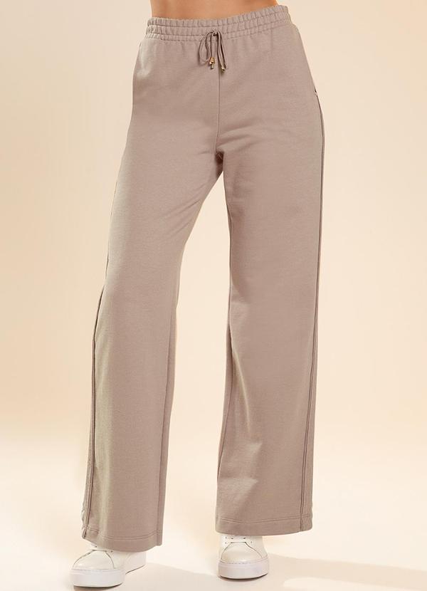 Habana - Calça de Moletom Estilo Pantalona Marrom